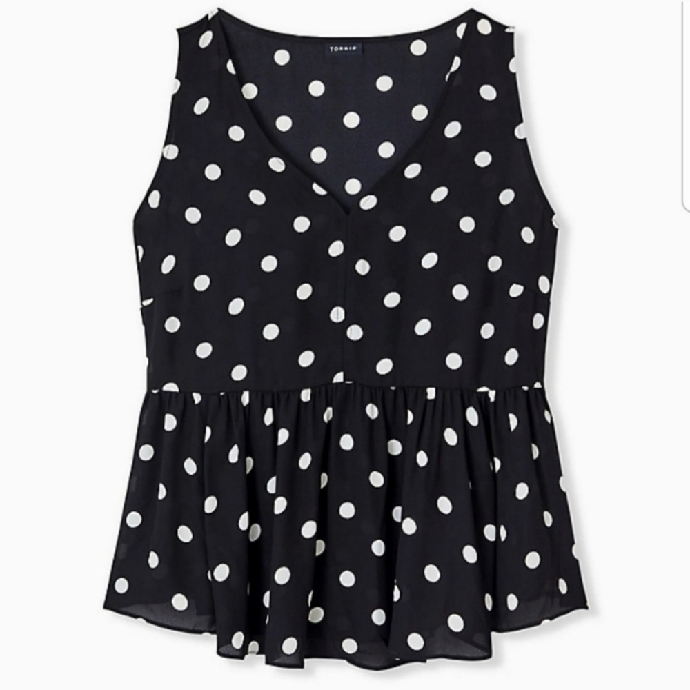 Torrid Peplum Polka Dot Tank Top